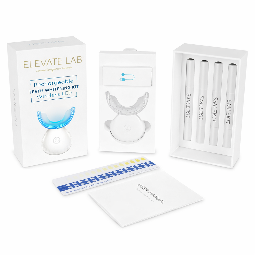 Elevate Lab teeth whitening kit with packaging on a white background